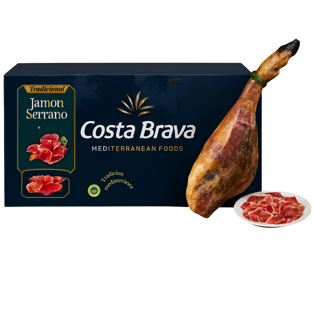 Jamón Serrano Costa Brava Español pierna con Hueso (6.5–7.5 kg)